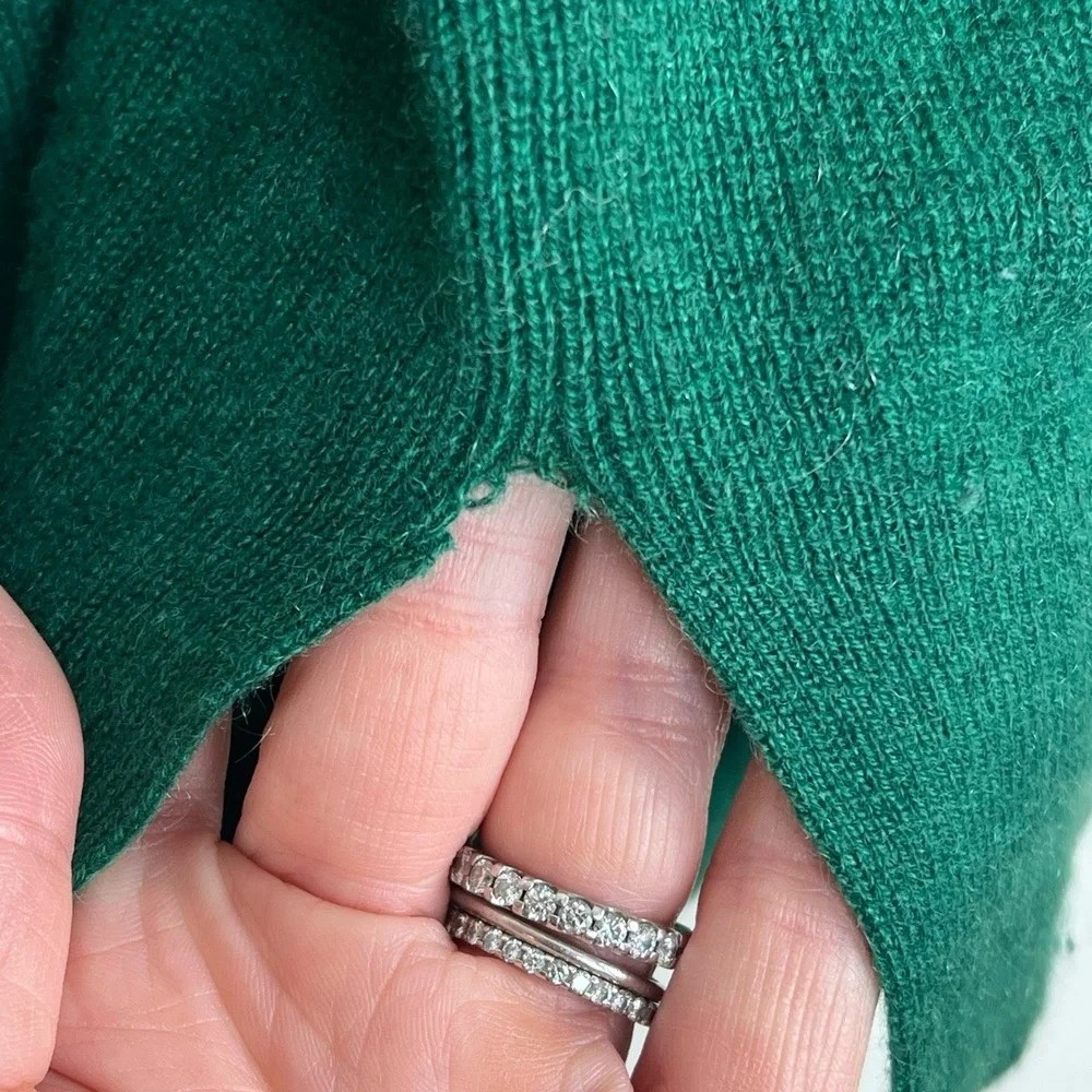 Halogen‎ Sweater Womens XS Emerald Green Crewneck Cashmere Quiet Luxury Holiday - Picture 4 of 9